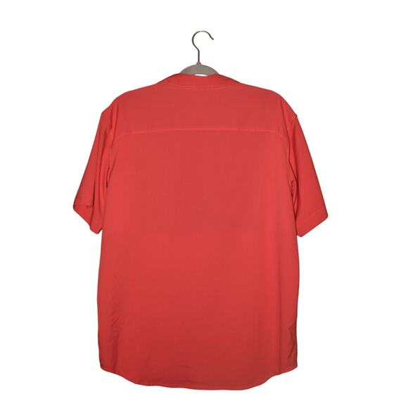 COLUMBIA $55 Red Short Sleeve Vented Button Down Shirt Men's Large - Picture 2 of 3